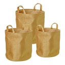 3x Oggetti in tessuto D.30x30h, D.34x34h, D.38x38h