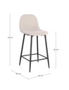 2x Sgabello cucina Irelia nero/beige 46x39x92
