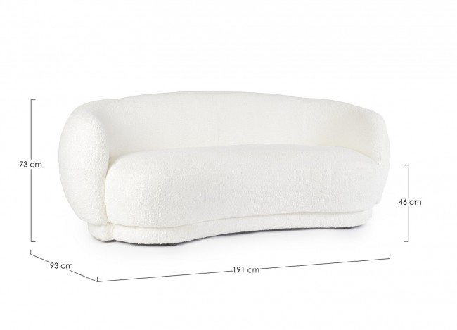 Divano 2 posti bianco 191x93x73x46