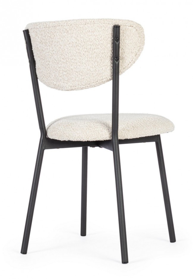 2x Sedia naturale bouclé 47x50x77.5