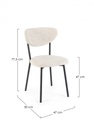 2x Sedia naturale bouclé 47x50x77.5