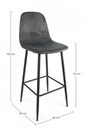 2x Sgabello bar velluto grigio scuro 46x39x103