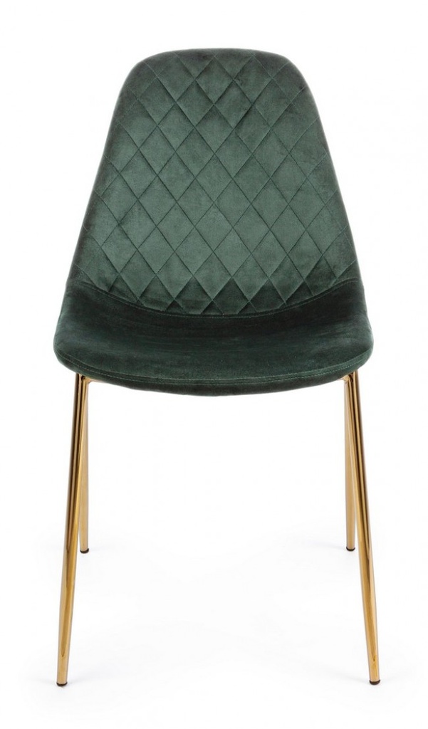 4x Sedia in velluto verde scuro 48x55x85