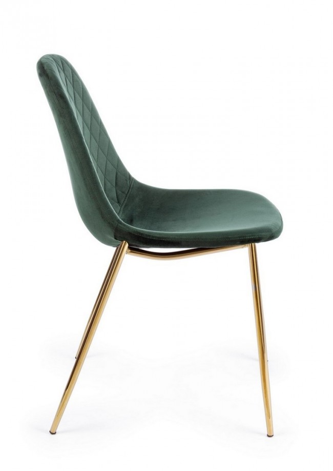4x Sedia in velluto verde scuro 48x55x85