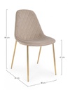 4x Sedia in velluto tortora 48x55x85h