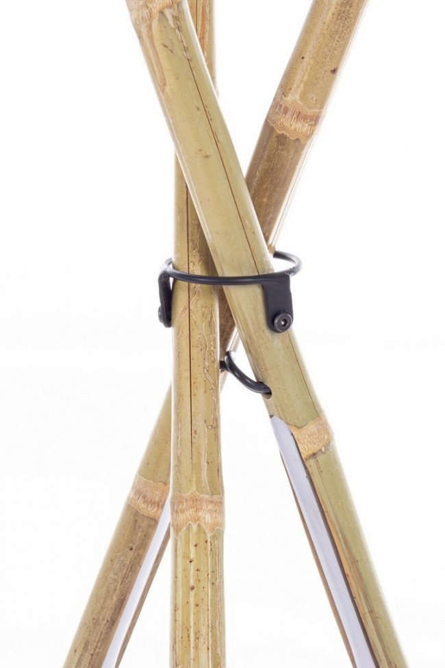 2x Lampada treppiede bamboo 51x47x109h