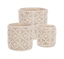 Cesta charan macramè avorio D.20x20h, D.25x25h, D.30x30h