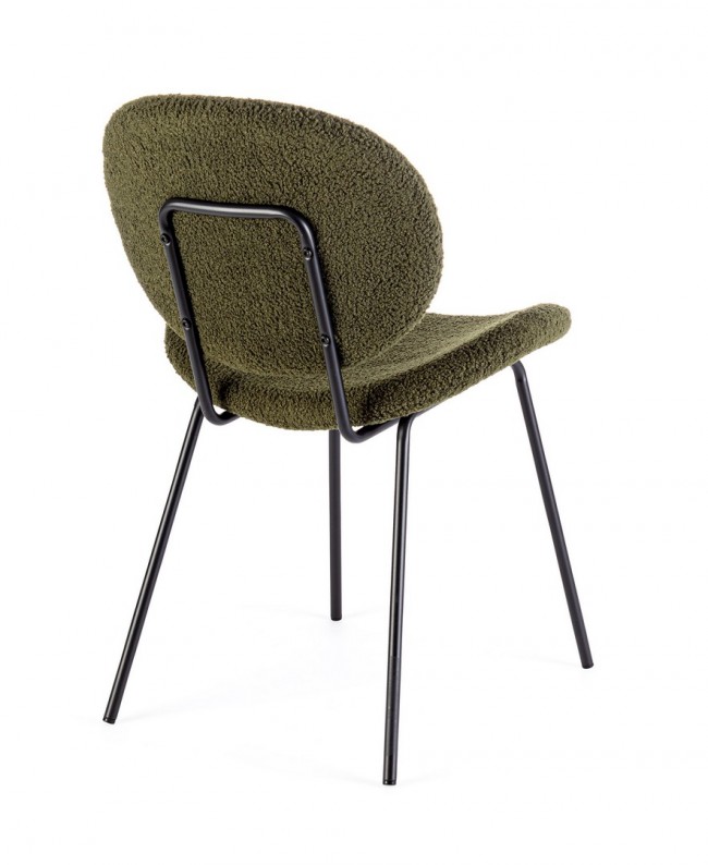 2x Sedia verde scuro 52x59.5x79.5 h, bouclé