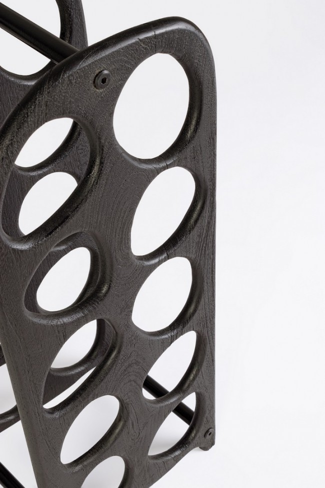 P.Bottiglie 27x20x67 cm in legno nero