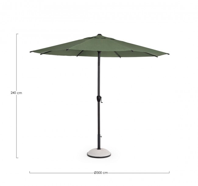 Ombrellone antracite-olive D.300x240 h