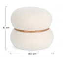 Pouff bianco D.43 x 40h in tessuto