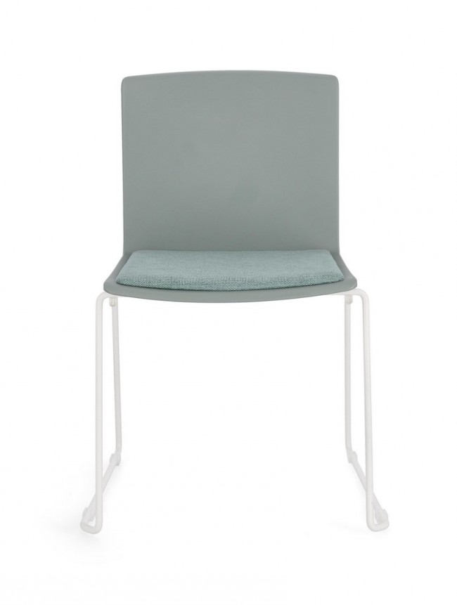 4x Sedia bianca/verde salvia 43.5x50x79