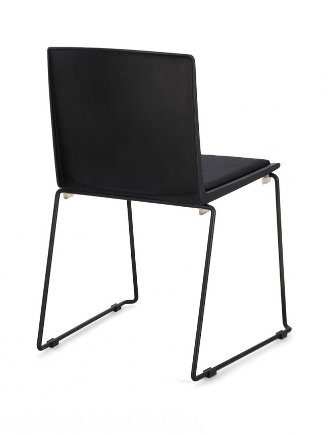 4x Sedia nera 43.5x50x79 cm