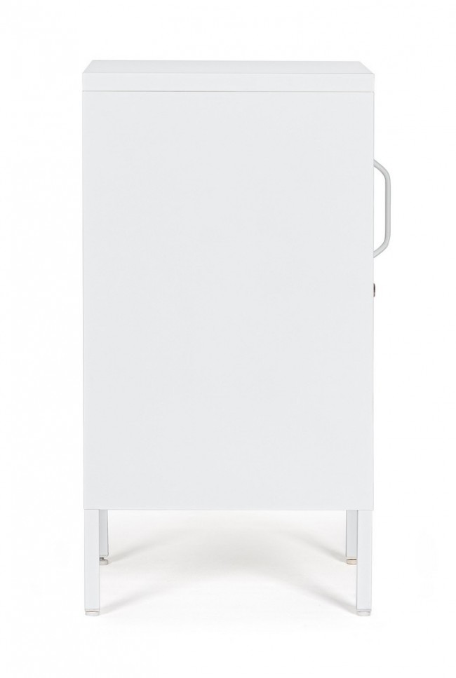 Comodino bianco 40x35x76h in acciaio