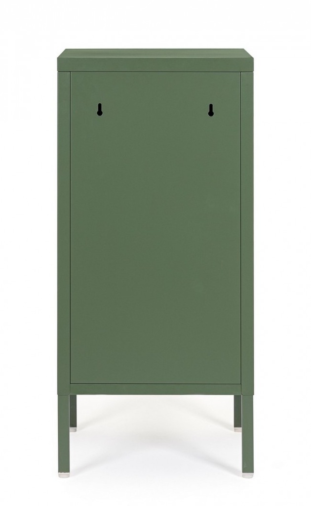 Comodino verde 40x35x76h in acciaio