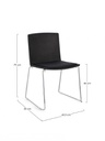 4x Sedia cromo/nero 43.5x50x79x46