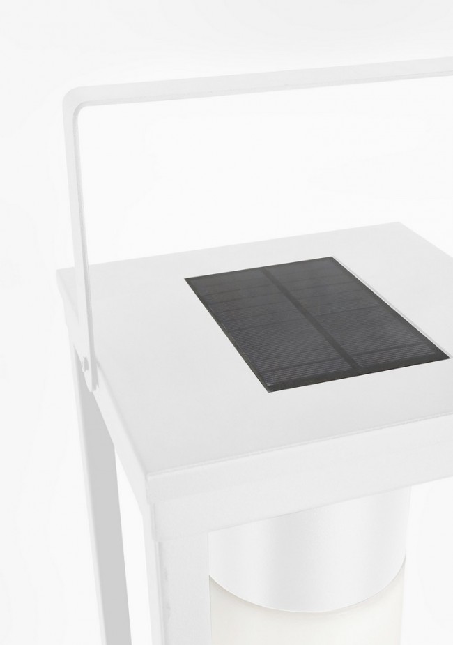 Lampada solare LED bianca 20x20x75h in metallo