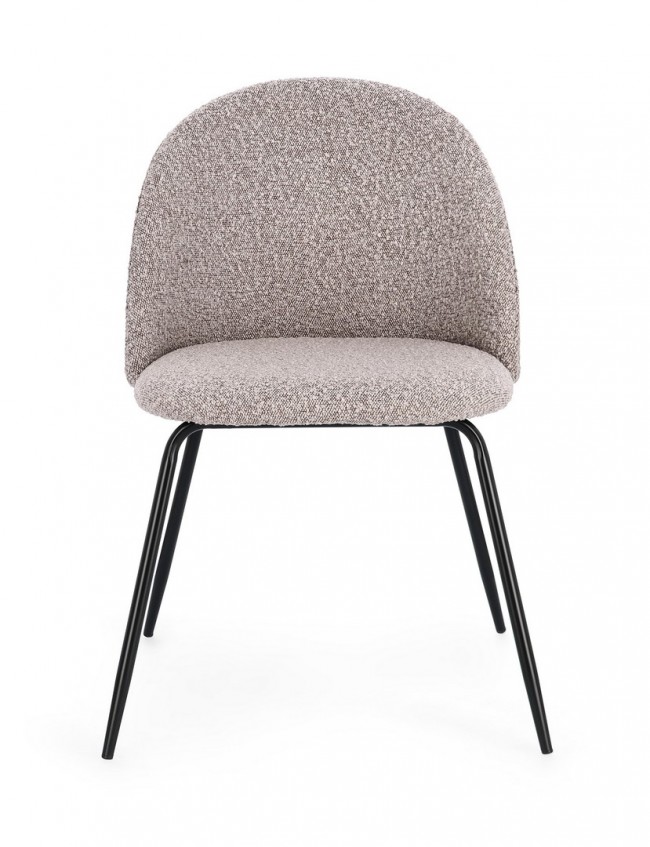 4x Sedia nera/visone 49x55x77h 46h1 in bouclé