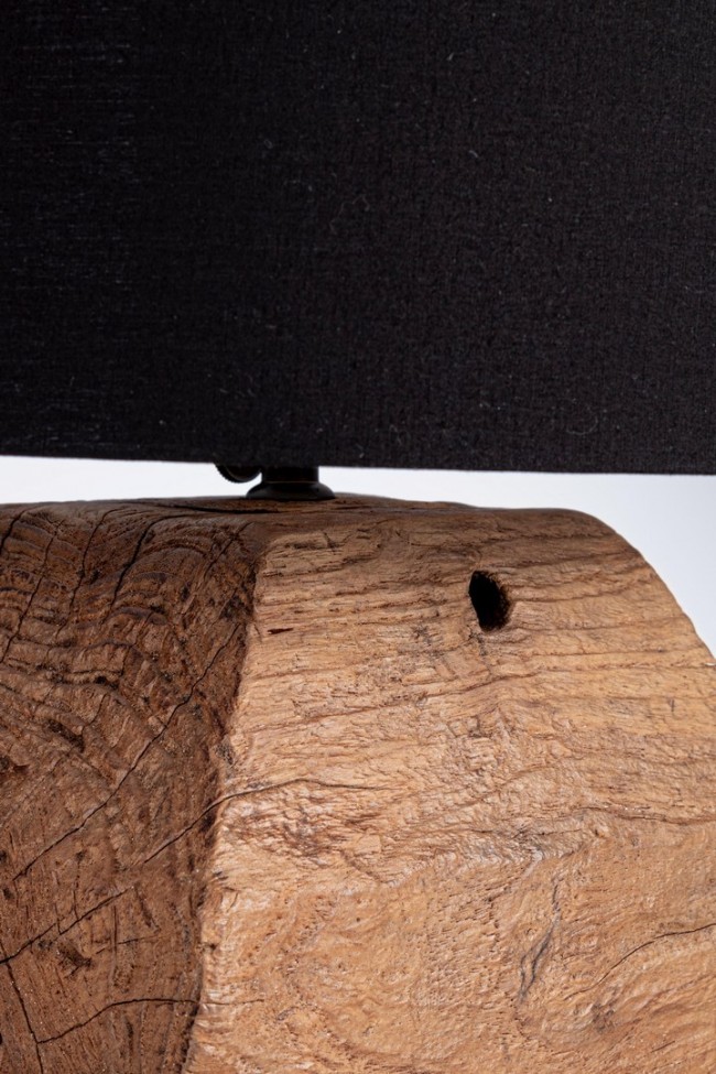 Lampada tavolo nero D.35x40h in legno