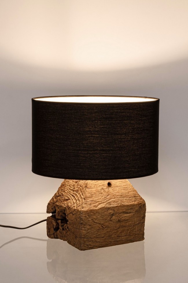 Lampada tavolo nero D.35x40h in legno
