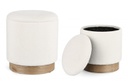 Pouf contenitore bianco D.30.5x35h, D.37x42h