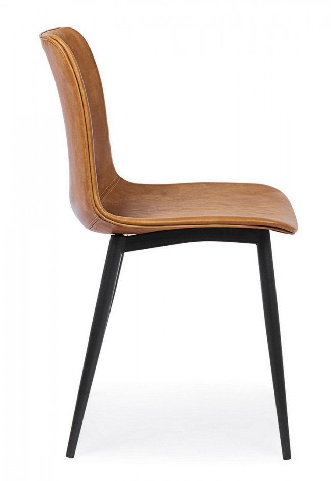 2x Sedia cuoio vintage 44x50x80h