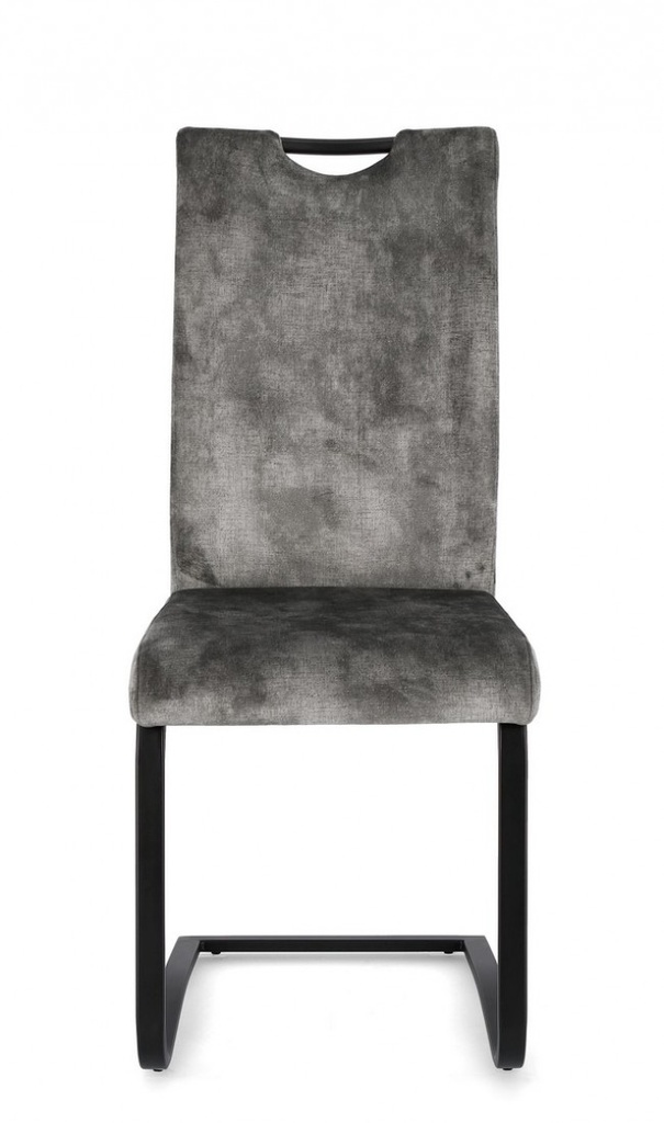 4x Sedia velluto grigio 42x56x102x48