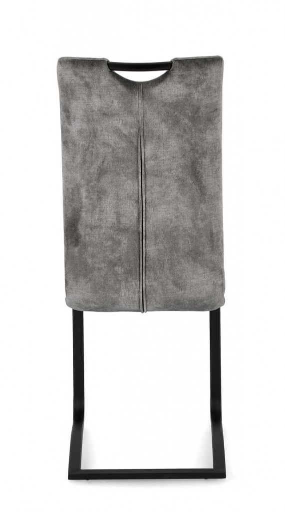 4x Sedia velluto grigio 42x56x102x48