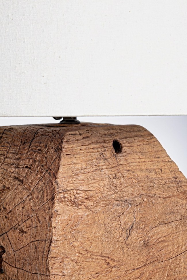 Lampada tavolo legno D.35x40h lumen bianco