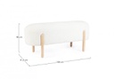Panca dayla bianco 108x41.5x48 in bouclé