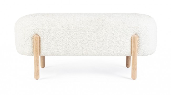 Panca dayla bianco 108x41.5x48 in bouclé