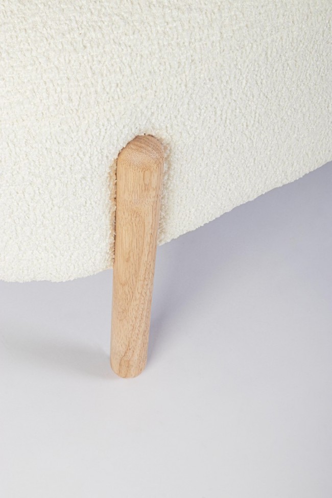 Panca dayla bianco 108x41.5x48 in bouclé
