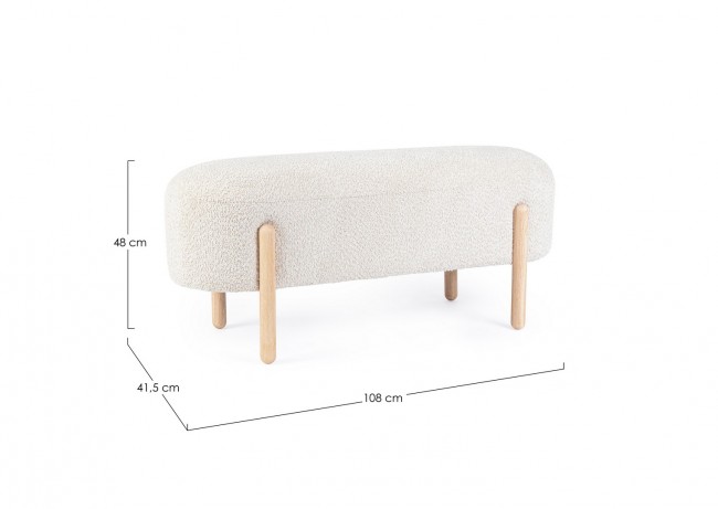 Panca dayla naturale 108x41.5x48 in boucle