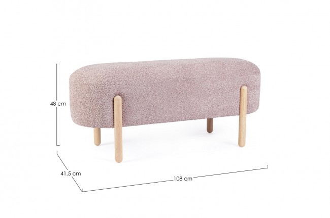Panca Dayla Rosa Antico 108x41.5x48