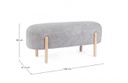Panca grigia chiaro 108x41.5x48 in bouclé