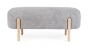 Panca grigia chiaro 108x41.5x48 in bouclé