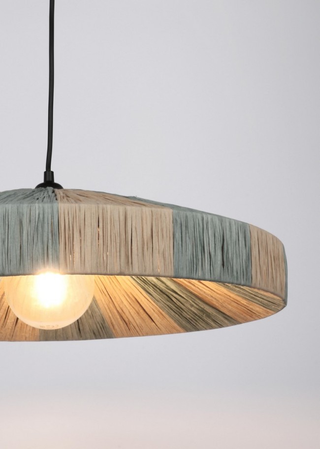Lampadario naturale azzurro D.50x13h