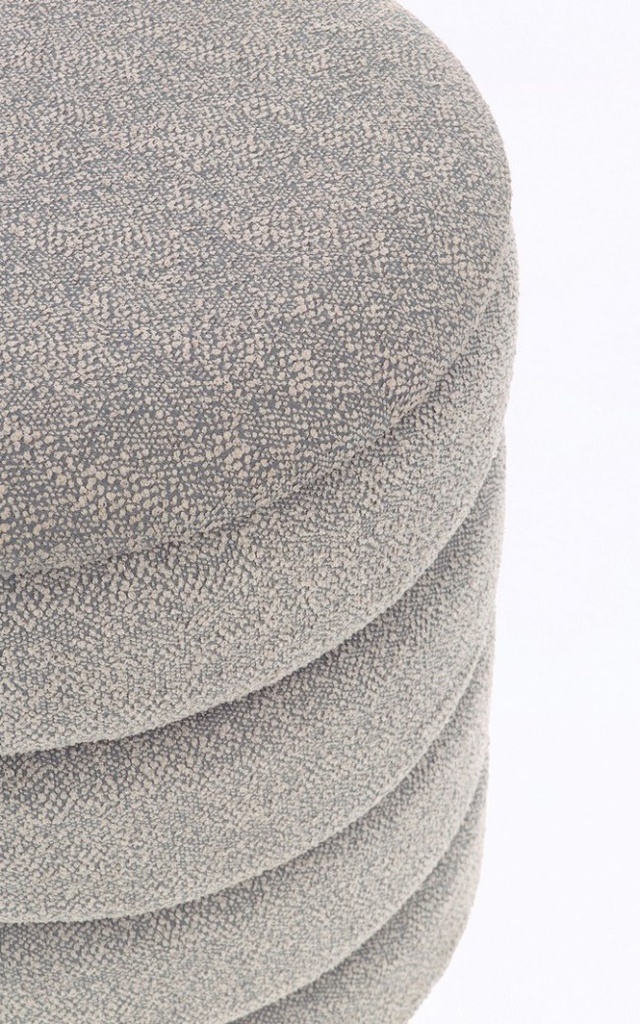 Pouf in bouclé D.33.5x38.5h e D.40x44.5h