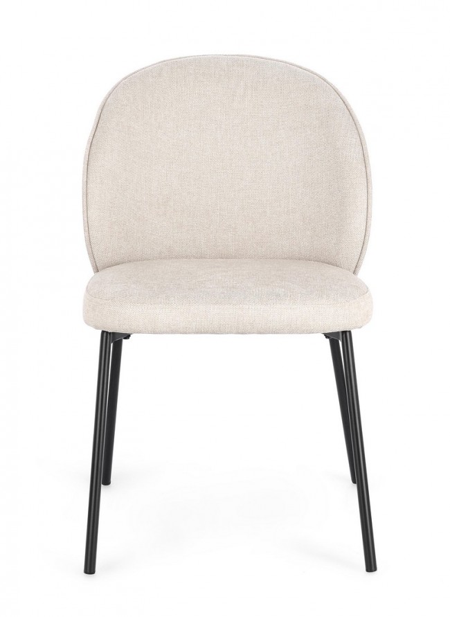 2x Sedia nero/beige 54x60x83h 48.5h1 in tessuto