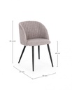 2x Sedia visone 53x57x81,5h in bouclé