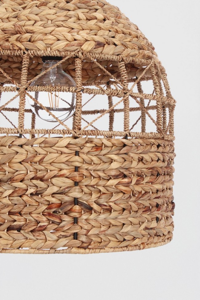 Lampadario in fibre naturali D.45.5x50h
