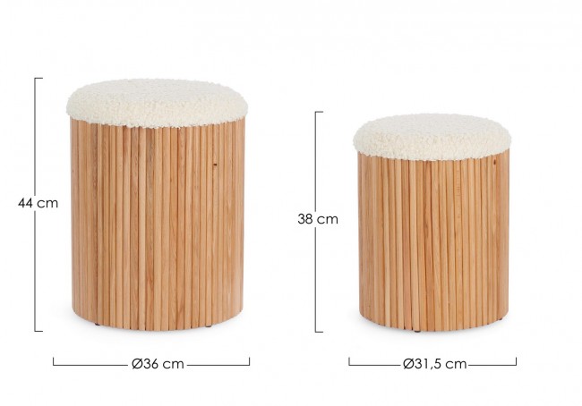 Pouf contenitore Neda D.31.5x38h, D.36x44h