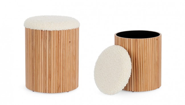Pouf contenitore Neda D.31.5x38h, D.36x44h
