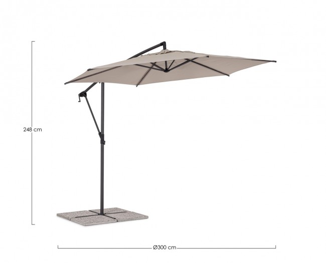 Ombrellone braccio 3m antr-moon D.300x248h