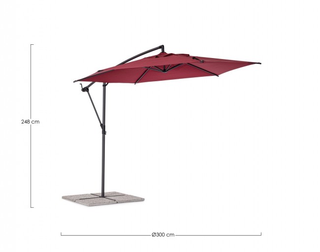 Ombrellone braccio 3m ant-burgundy D.300x248h