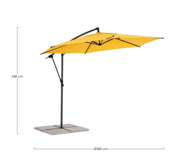 Ombrellone braccio 3m D.300x248h ant-mimosa