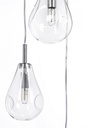 Lampadario 3 luci D.35x150h trasparente-argento