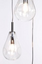 Lampadario 3 luci D.35x150h trasparente-argento