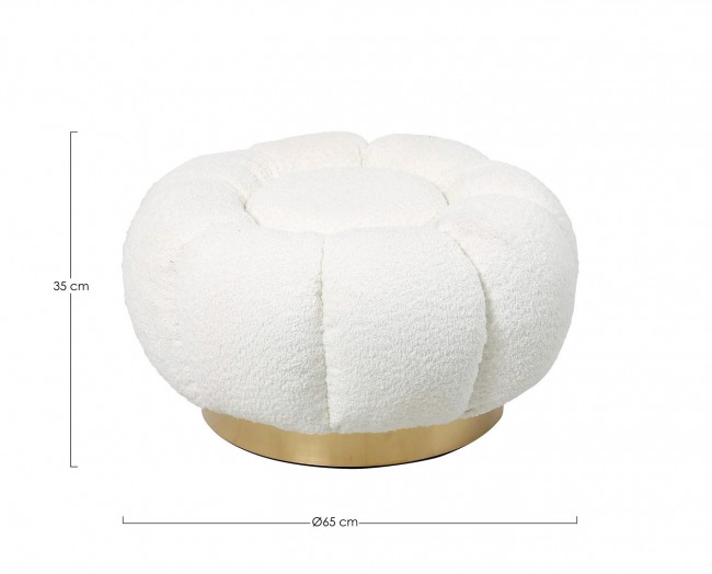 Pouff floreale bianco D.65x35h