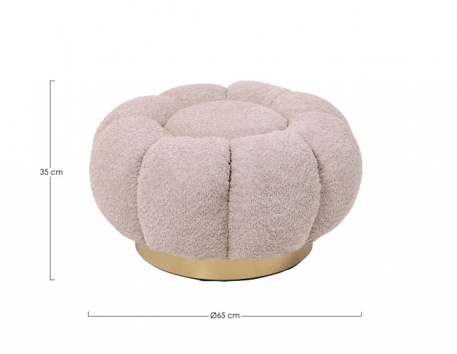 Pouff floreale rosa antico D.65x35h